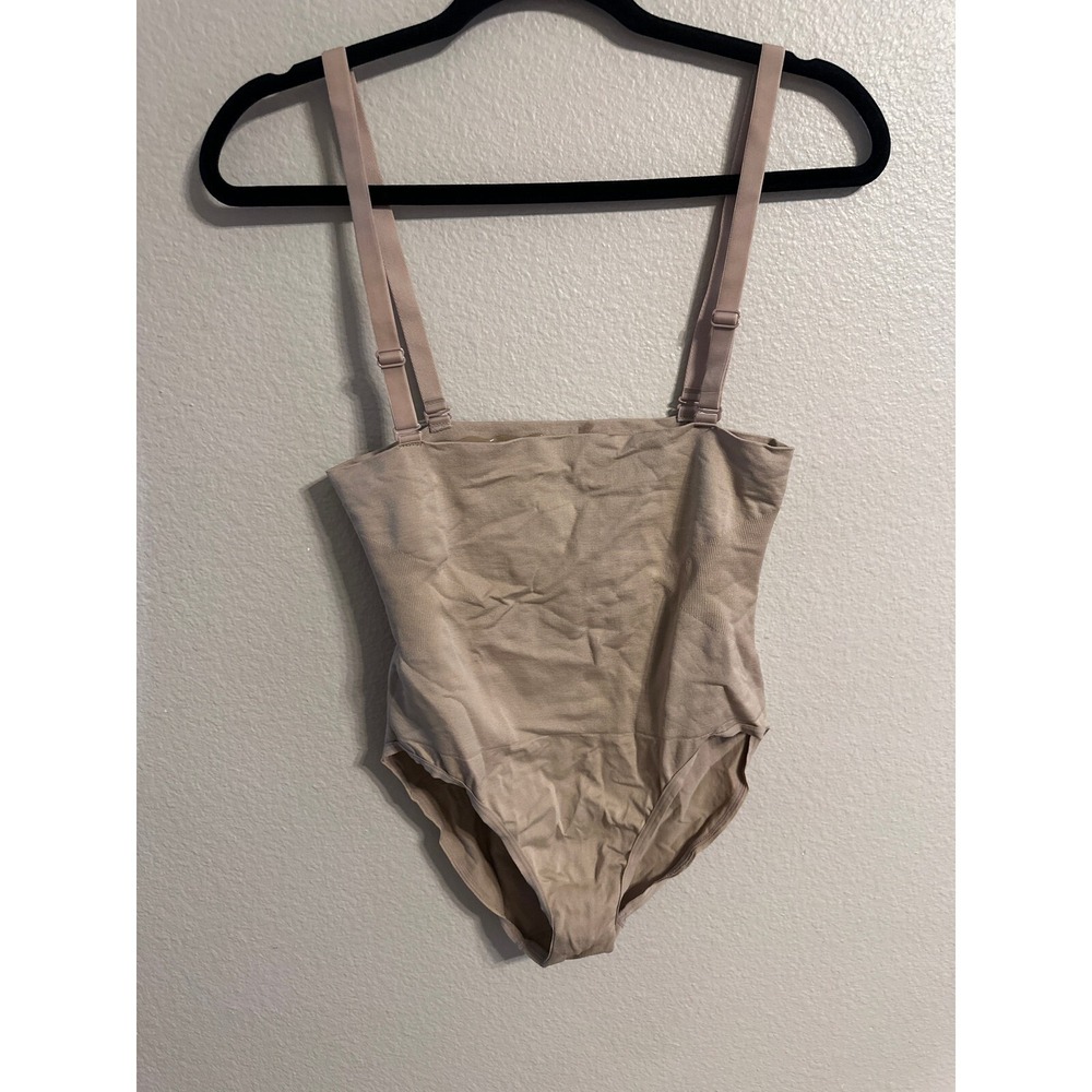 Shapewear Bodysuit Adjustable Straps Tummy Control Smoothing Beige Size Unknown
